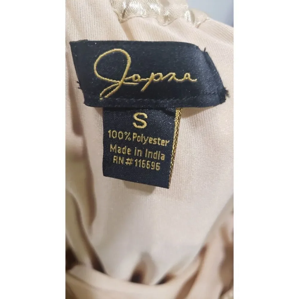 JAPNA Gold‎ Pleated Animal Print Midi Skirt Size Small